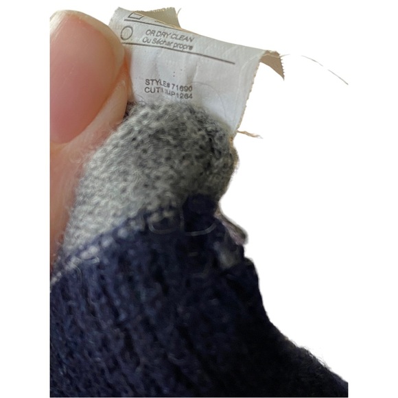 Vince cashmere striped button cardigan navy and grey EUC - Picture 6 of 7